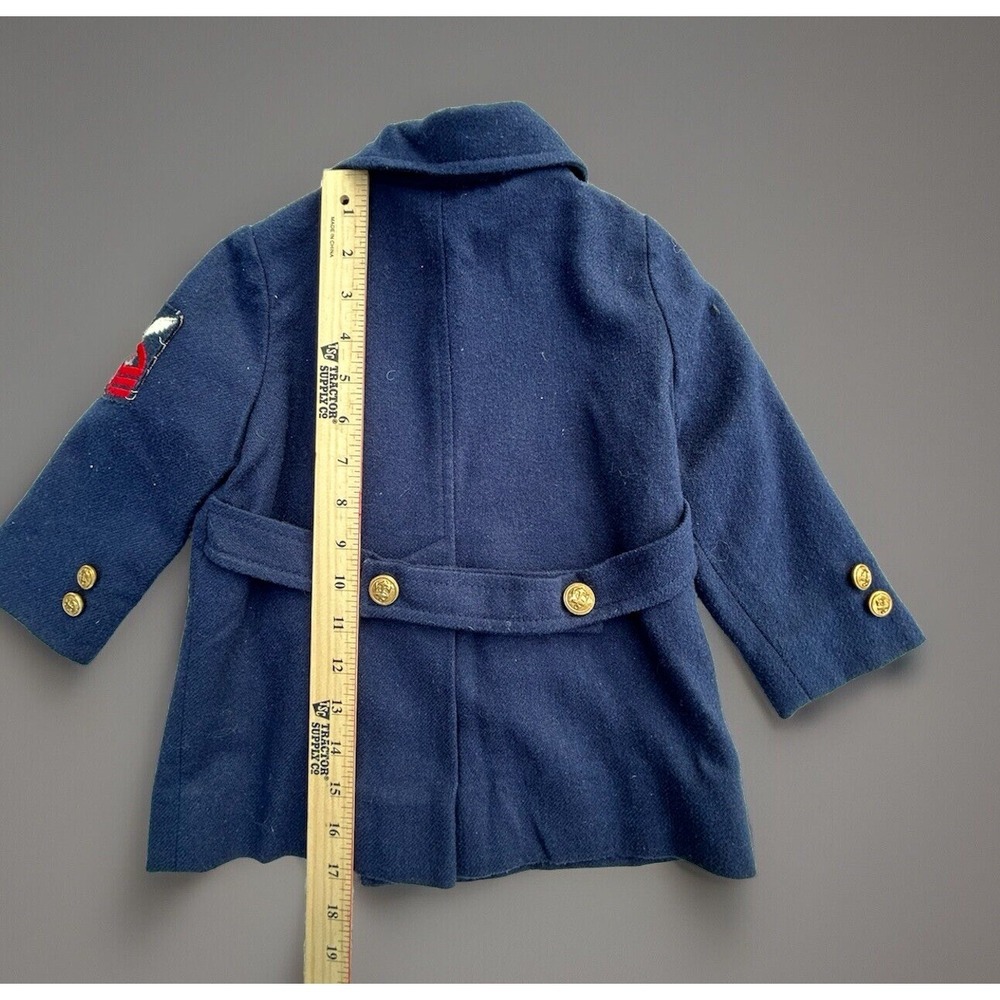 VINTAGE 1960's Fieldstone Double Breasted Wool Coat JFK Jr US Navy Boys Size 2 - Picture 7 of 12